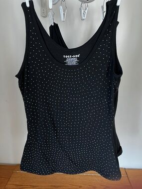 Teez-Her Black Studded Shaper Tank top, Large